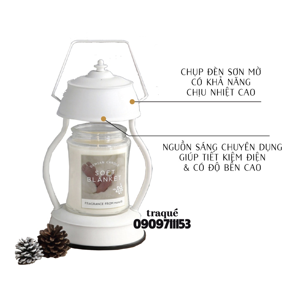 Đèn đốt nến thơm phong cách cổ điện trang nhã - giúp nến toả hương tốt và an toàn hơn khi để qua đêm