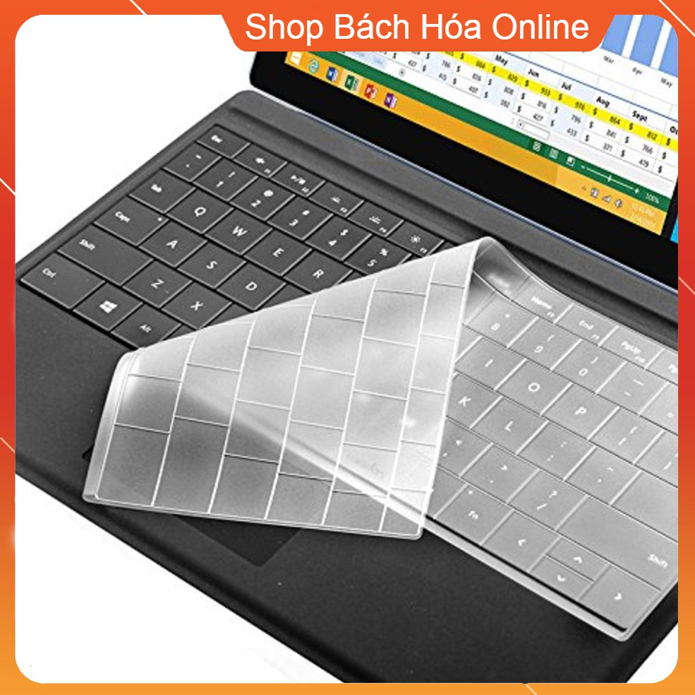 Tấm silicon phủ bảo vệ bàn phím laptop máy tính chống bụi chống nước kích thước 36x13 cm, miếng dán bàn phím