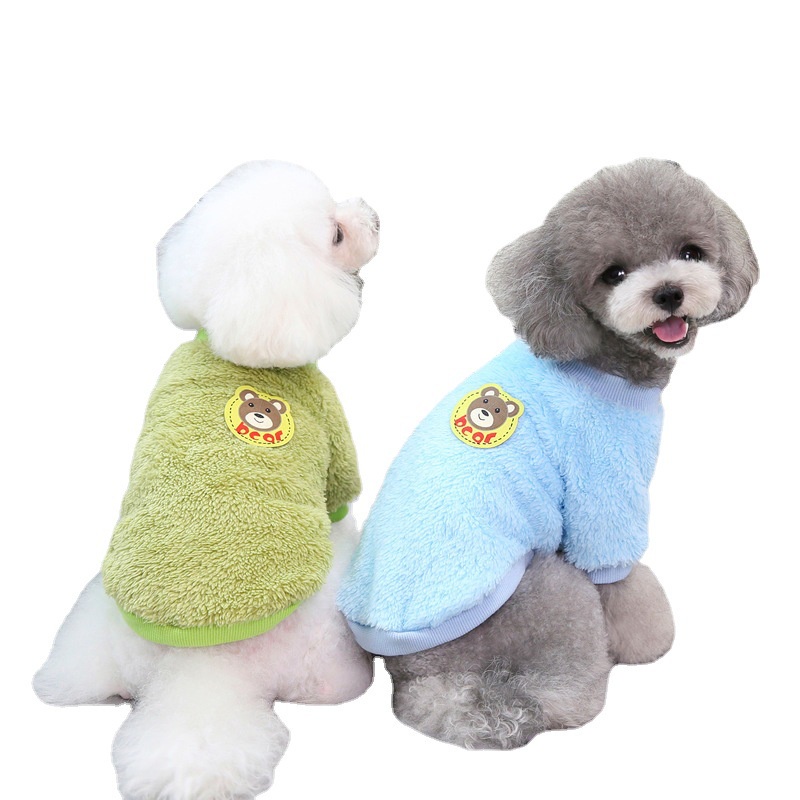 Quần Áo Gấu Teddy Nhồi Bông Sáu Màu Sắc Tùy Chọn Dày Hai Chân Dễ Thương Thời Trang Thu Đông Dành Cho Thú Cưng