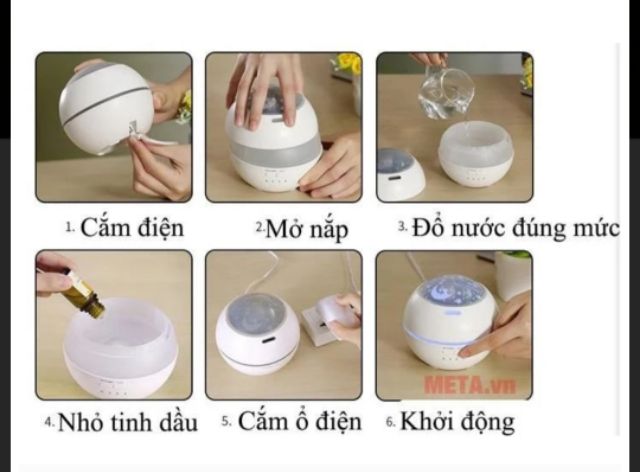 Máy Xông Tinh Dầu Hình Cầu Sao Xinh Xắn