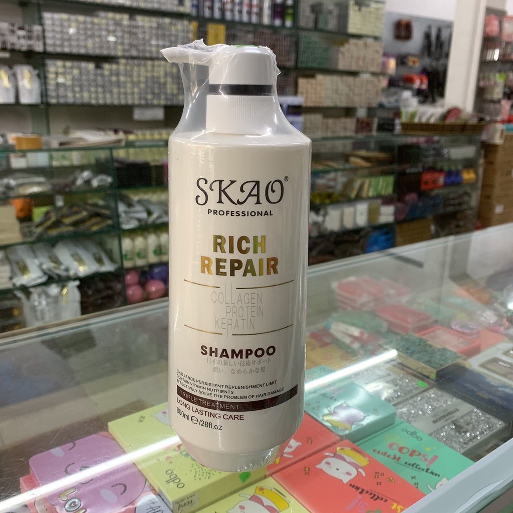 Dâu Gội Xả SKAO Rich Repair 800mlx2 Phục Hồi Tóc Suôn Mềm Mượt