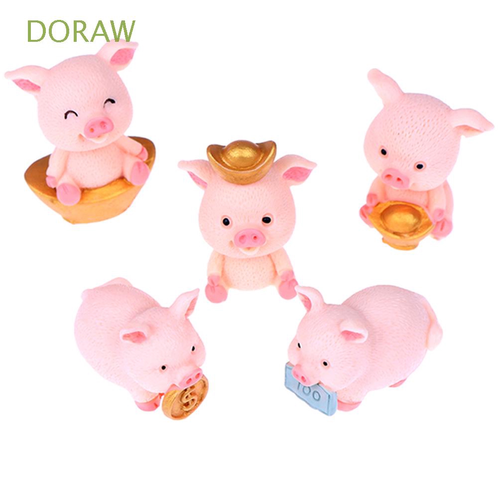 Tượng gia đình heo siêu nhỏ dễ thương chuyên dụng trang trí nhà búp bê cây cảnh DIY