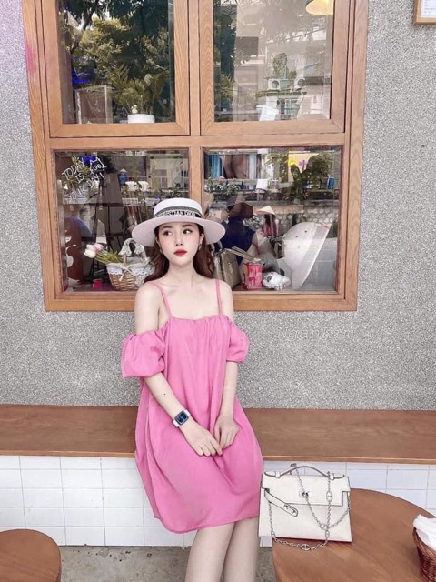 Đầm_trễ_vai-VÁY ĐŨI TRỄ VAI 2 ĐÂY TRƠN-kèm ảnh thật | BigBuy360 - bigbuy360.vn