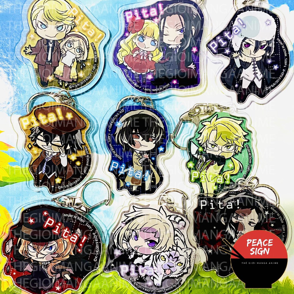 ( Mica trong acrylic ) Móc khóa xinh xắn BUNGOU STRAY DOGS Văn Hào Lưu Lạc ver PITA anime chibi xinh xắn độc đáo