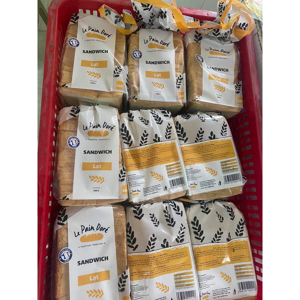 Bánh mì sandwich nature Le Pain Dore Pháp gói 400g
