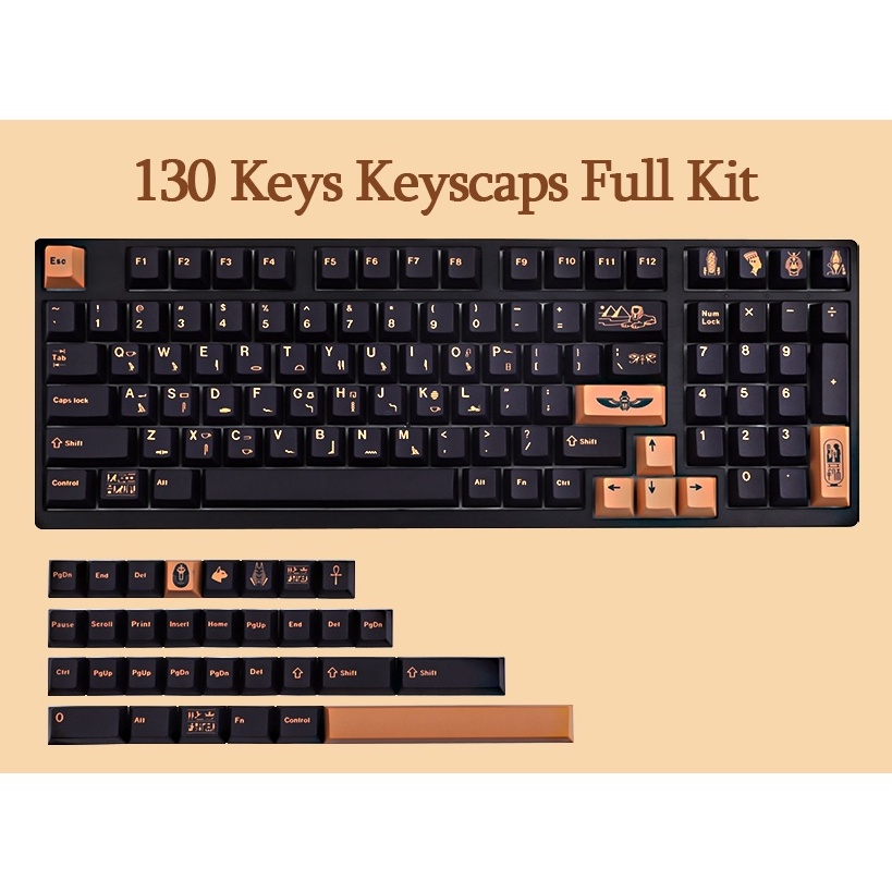 GMK Pharaoh PBT Keycap 129 phím Cherry Profile DYE-SUB GMK Personalized KeyCaps cho Cherry MX Switch Bàn phím cơ / Bàn phím cơ trò chơi