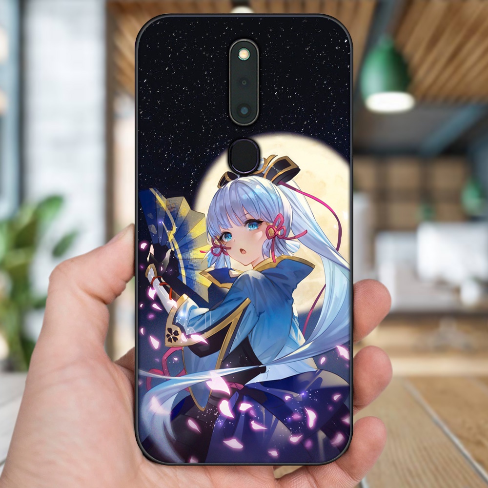 Ốp lưng Oppo F11 Pro viền đen in hình Ayaka Genshin Impact