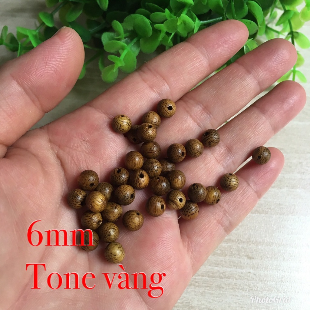 🌿🌿 2 hạt gỗ TRẦM HƯƠNG tự nhiên lỗ xỏ dây 0.8mm 🌿🌿