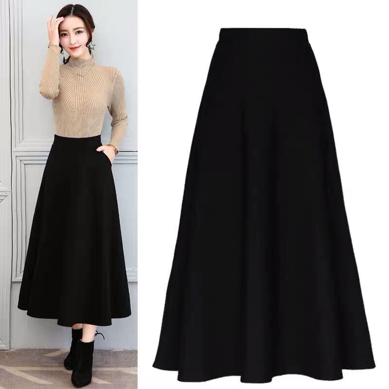 Chân váy xòe dài lưng cao sang trọng - nhiều size và màu, form dáng chuẩn thích hợp mặc dự tiệc, công sở