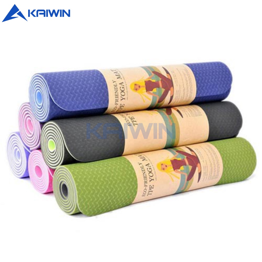 Thảm Tập Yoga Chống Trượt Cao Cấp KAIWIN Chất Liệu Cao Su Non Nguyên Khối Giúp Cột Sống, Đầu Gối Và Khủy Tay