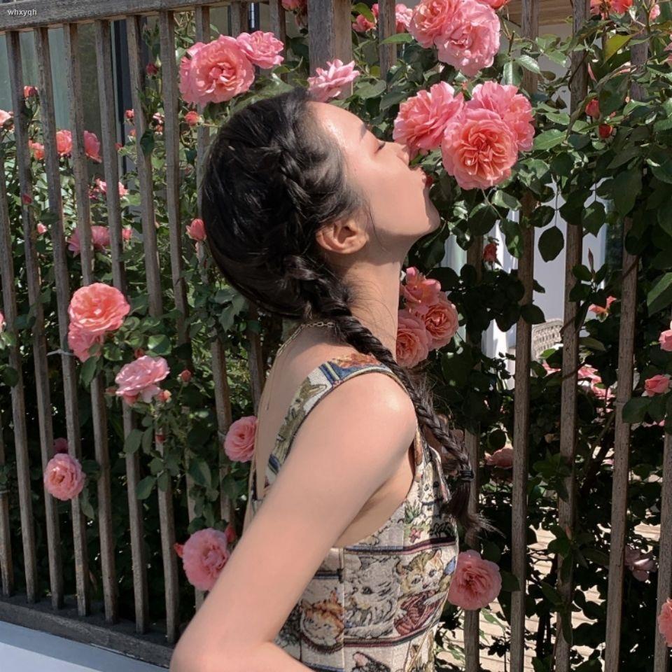 Đầm Hai Dây Dáng Ôm In Họa Tiết Mèo Phong Cách Retro Quyến Rũ Thời Trang Mùa Hè Mới