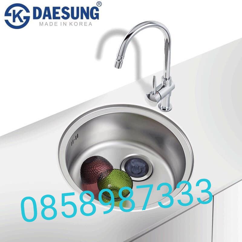 Chậu rửa chén Daesung DR 460 1 hộc hình tròn - nhập khẩu Hàn Quốc
