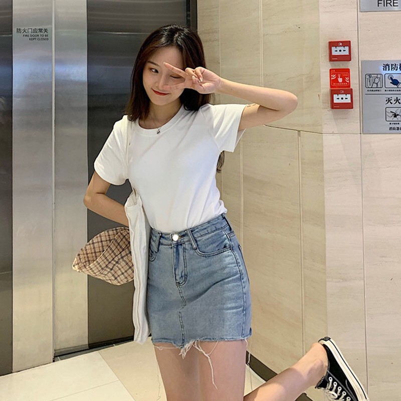 Áo thun nữ tay ngắn coton Trơn phông thời trang ulzzang Wind | BigBuy360 - bigbuy360.vn