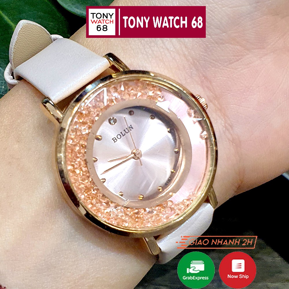 Đồng hồ nữ hãng Bolun mặt tròn đá chạy hot trend chính hãng Tony Watch