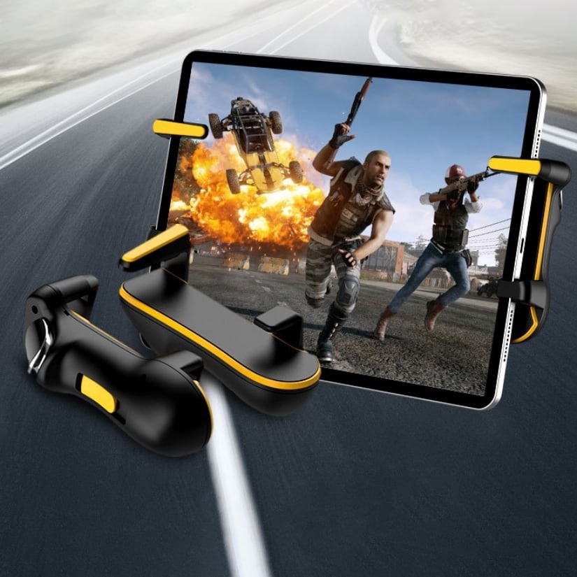 🆔Tay cầm chơi game Ipad 6 ngón tặng kèm 4 bao tay chơi game ff,pubg,rol,... auto tap siêu nhạy, nút bắn pubg gaming.