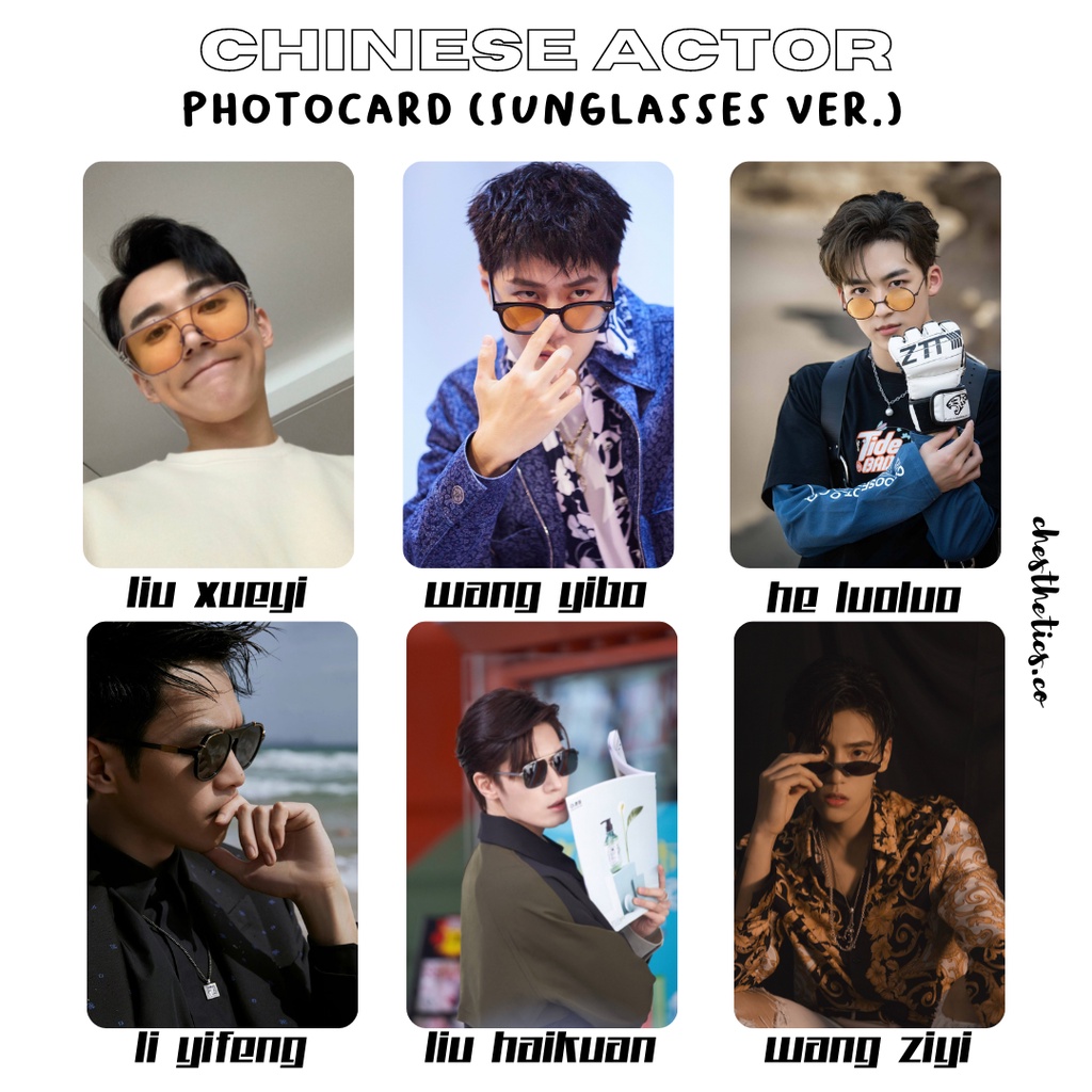 [ CHINA ACTOR ] Ảnh Card Bo Góc Diễn Viên Nam Trung Quốc - Chủ Đề Sunglasses [ PHOTOCARD ]