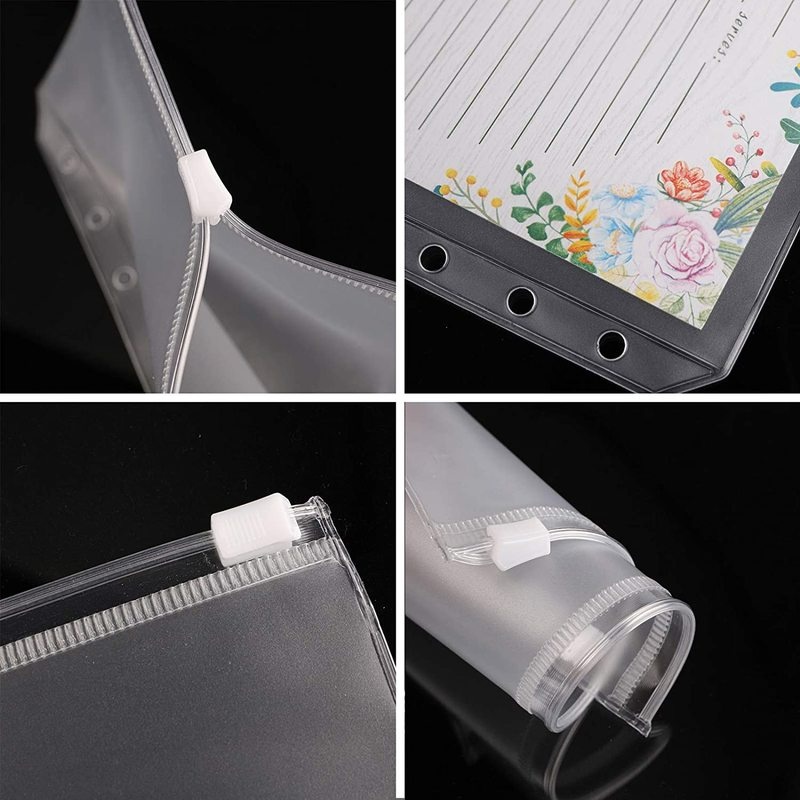 Túi Đựng Tài Liệu/ Sổ Tay A5 A6 A7 Bằng Pvc Trong Suốt Có Khóa Kéo Chống Thấm Nước