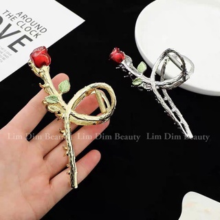Kẹp gắp tóc kim loại hoa hồng phong cách sang trọng