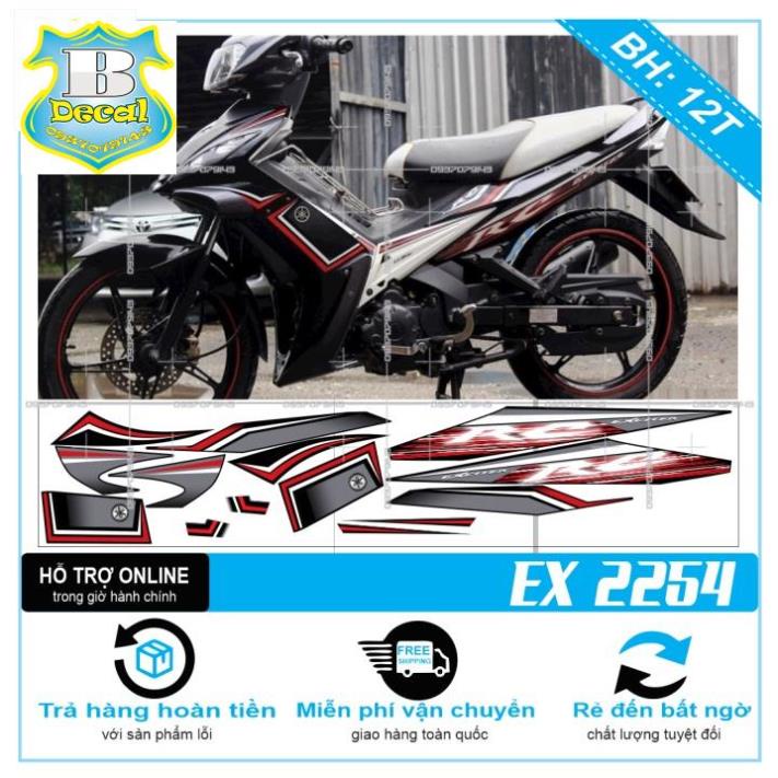 ( Quí khách vui lòng mang ra tiệm cho thợ dán ) Tem EX 2010 RC XÁM ĐEN 2254 [Bi Decal]
