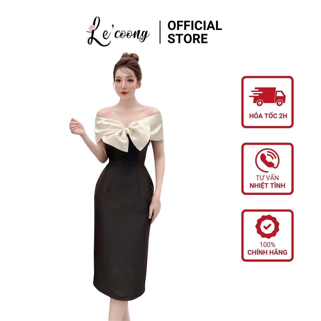 Váy Dự Tiệc Body LECOONG V186 Tapta Nơ Ngực Sang Trọng
