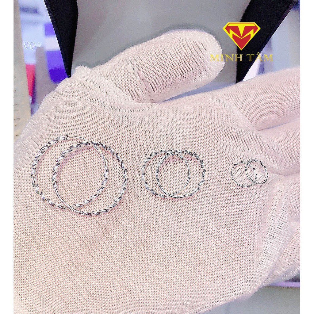 Bông tai xoắn bạc ta cho mẹ và bé- Minh Tâm Jewelry