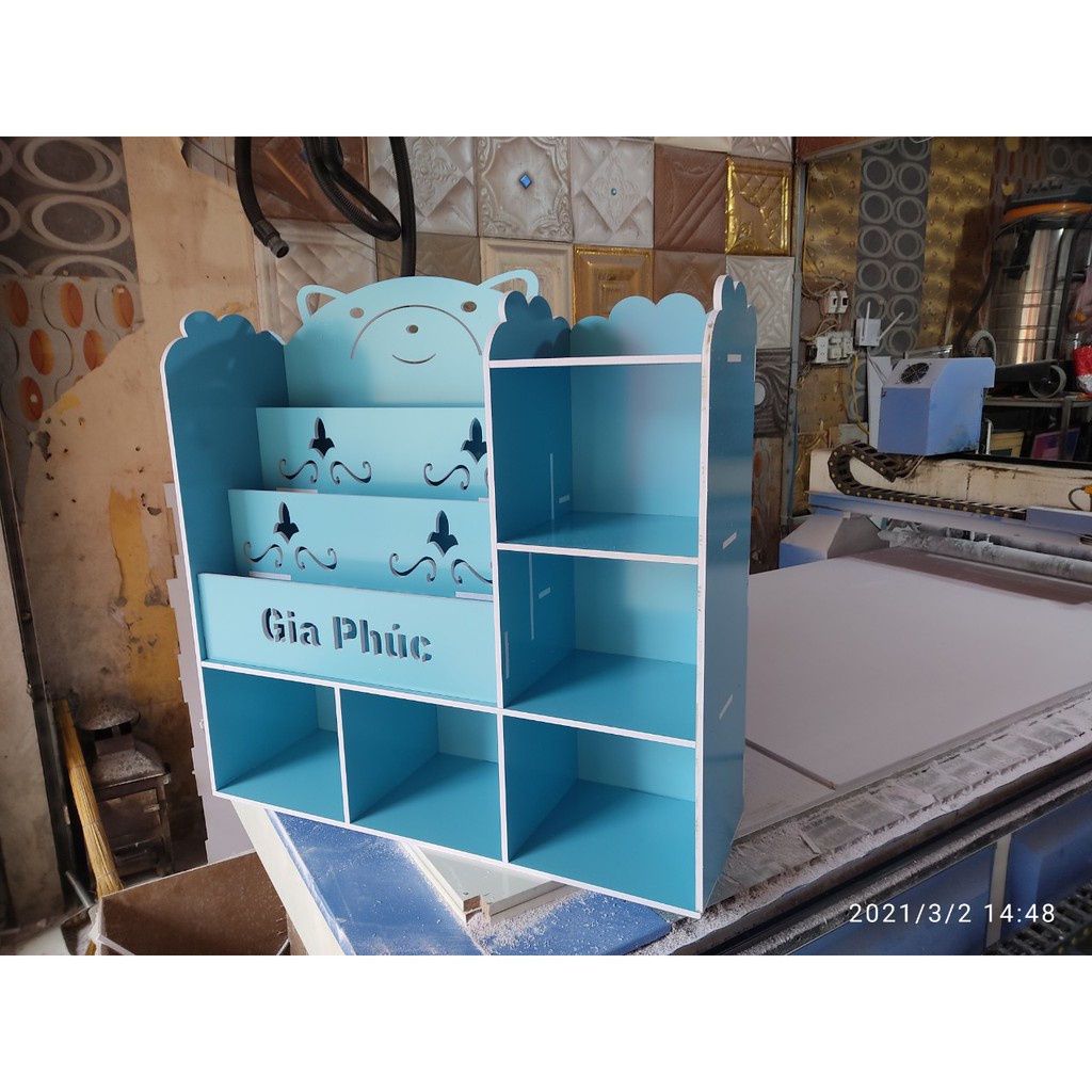 Kệ sách hình gấu 5 ngăn đựng đồ đa năng có khắc tên miễn phí