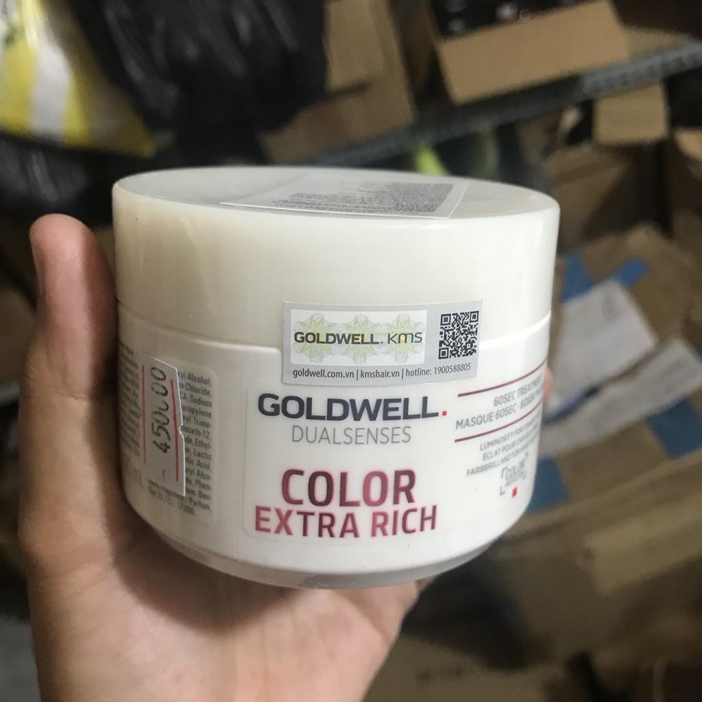 🇩🇪 Hấp dầu Goldwell 60s dưỡng màu tóc nhuộm Color Extra Rich Treatment 200ml