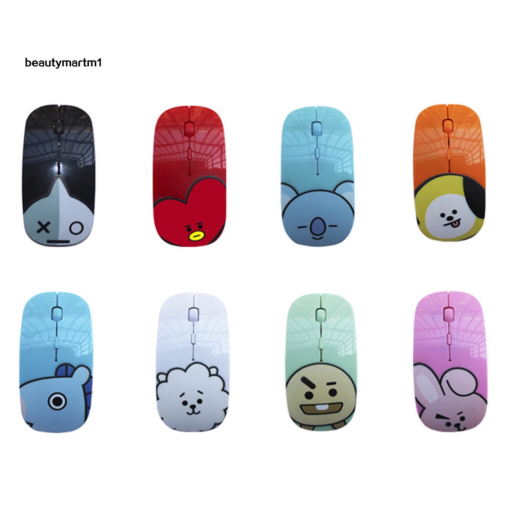 chuột không dây Họa Tiết Bt21 Chimmy Cooky Rj Mang Notebook