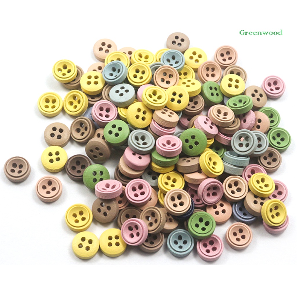 Bộ 100 Nút Gỗ Nhiều Màu Sắc