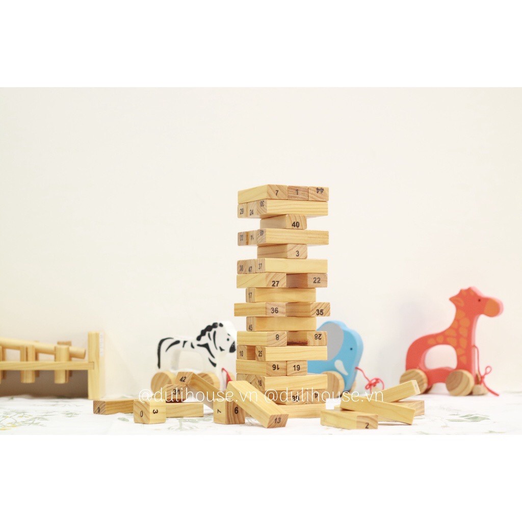 Đồ chơi rút gỗ size to hộp đựng bằng gỗ cao cấp, đồ chơi giải trí vui nhộn cho bé và gia đình
