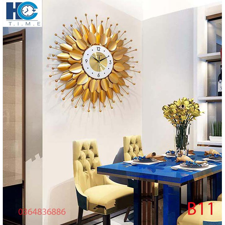 Đồng hồ treo tường trang trí decor B11 kích thước 70x70 cm