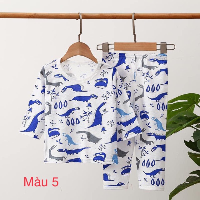 Bộ cotton thông hơi dài tay cho bé từ 9 đế 21kg (Bảng màu 5-10)