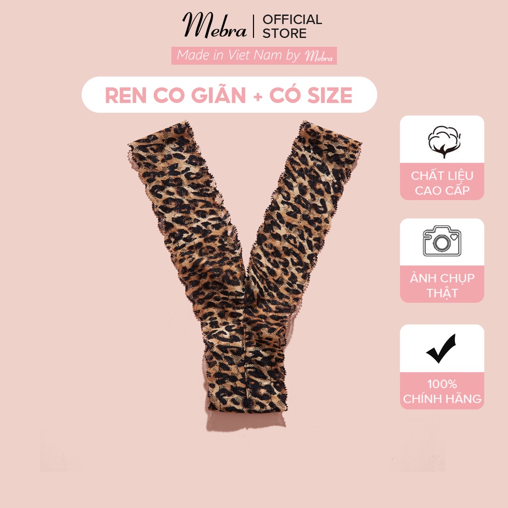 Quần lót ren sexy kiểu chữ Y lọt khe đáy cotton không viền may hoạ tiết da beo gợi cảm thương hiệu Mebra Q002