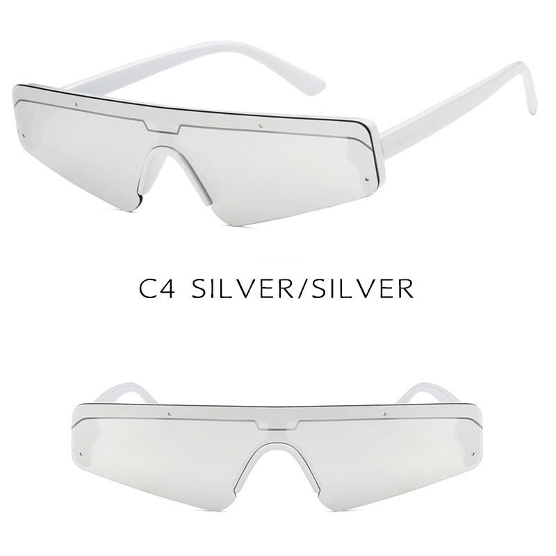 Kính mát gọng nhỏ hình chữ nhật tròng chống tia UV400 bảo vệ mắt cho nam/nữ