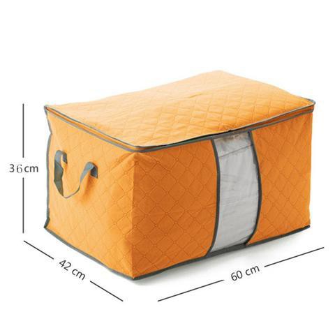 Túi vải đựng quần áo, chăn màn, mùng mền gối đa năng chống thấm cỡ lớn 60x42x36 cm, túi đựng đồ du lịch hành lí gấp gọn