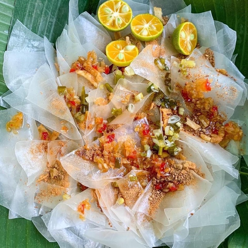 Combo 0.5kg bánh tráng phơi sương (Bánh tráng, sate, hành phi, muối)