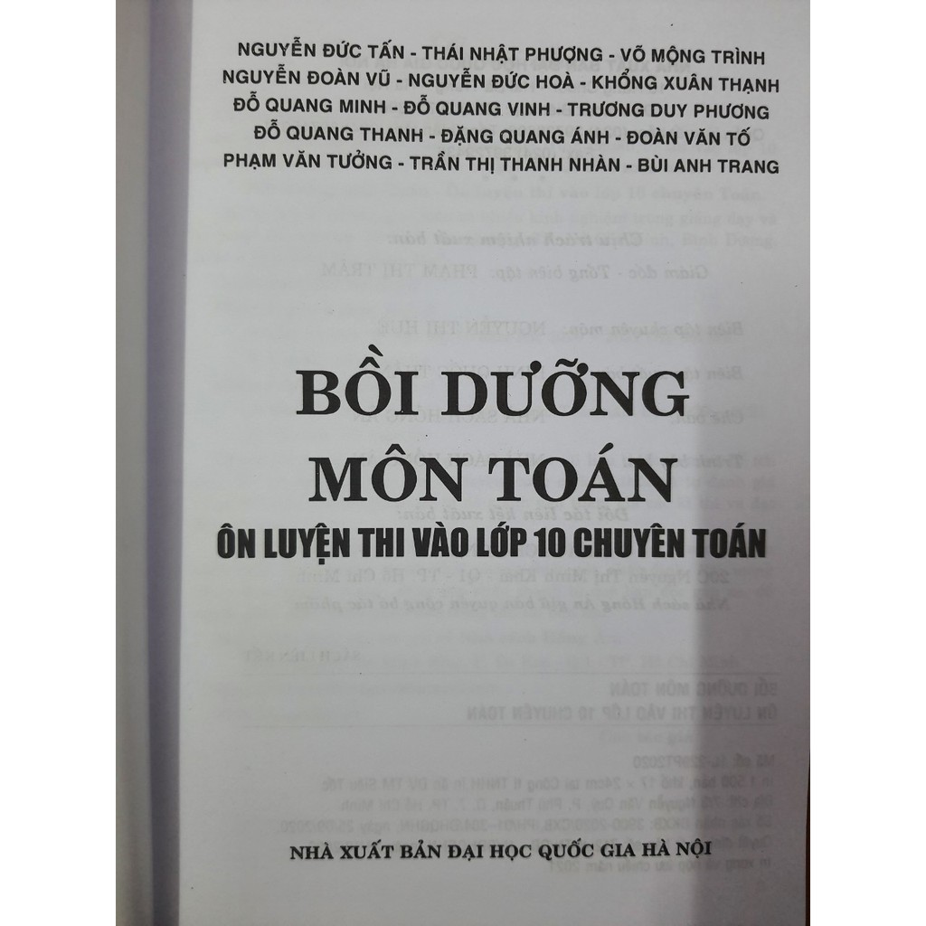 Sách - Bồi dưỡng môn Toán ôn luyện thi vào lớp 10 chuyên Toán