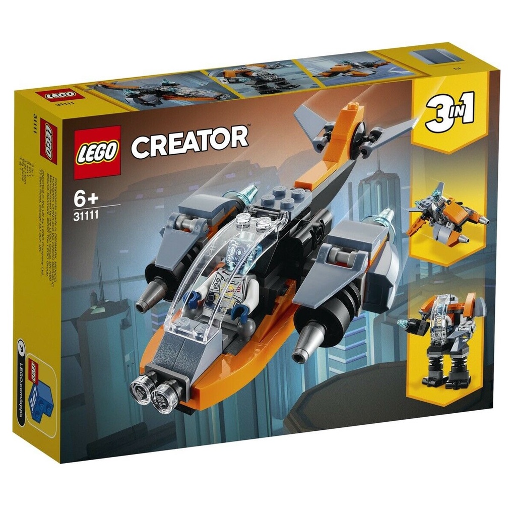 Bộ lắp ráp Phi Thuyền Thám Hiểm Không Gian - LEGO Creator 31111 Cyber Drone (113 Chi Tiết)
