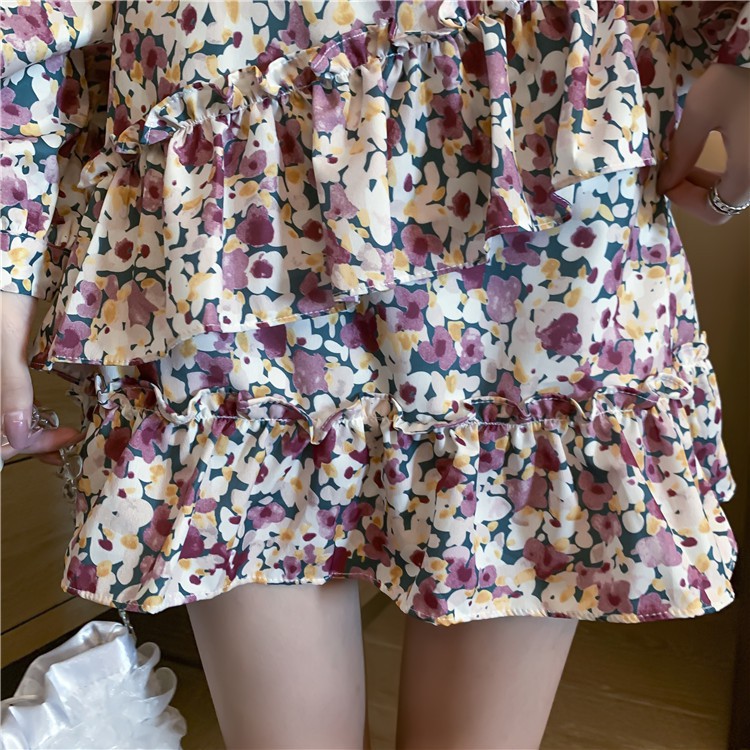 D53 -  Đầm Bigsize hoa tầng tay dài