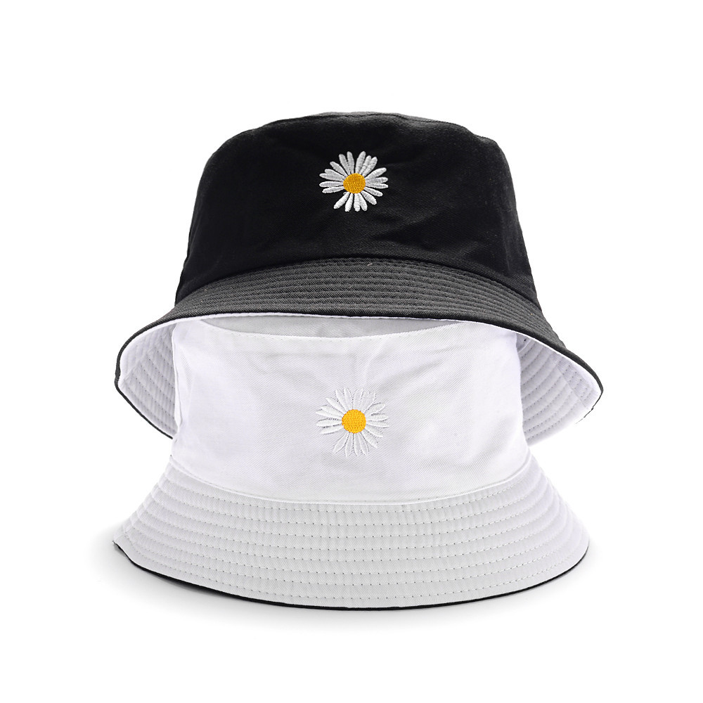 🎉ONLY🎉 Fashion Double-Sided Bucket Hat Women Men Sun Hat Daisies Fisherman Cap Outdoor Sunscreen Summer Casual Cotton Foldable