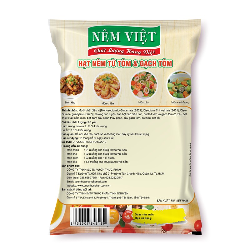 Siêu tiết kiệm gói 800gr hạt nêm Tôm và Gạch Tôm công thức cho món ăn hải sản thêm đậm đà top gia vị bán chạy