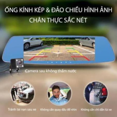 BM999 Plus-Camera hành trình xe ô tô|Gương Chiếu Hậu ô tô - 7 Inch Màn Hình Cảm Ứng, Cảm Biến Chuyển Động, Tặng kèm tPro