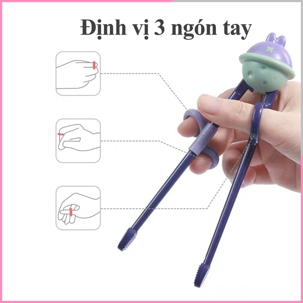 Đũa tập ăn cho bé - đũa tập gắp xỏ ngón cho bé ăn dặm kiểu Nhật - Ahimom