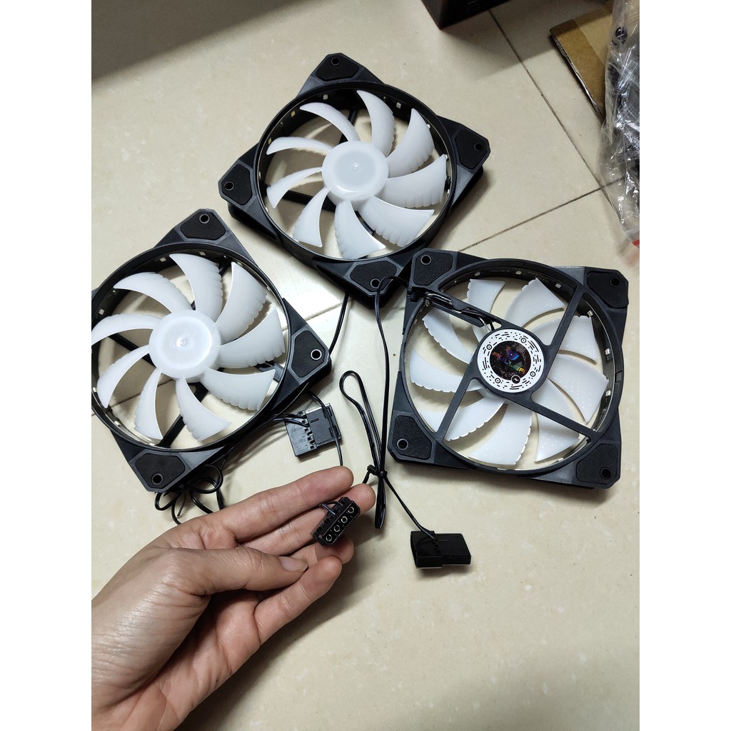 Quạt LED làm mát cho Case Fan LED Fuller 3 màu tĩnh 12cm