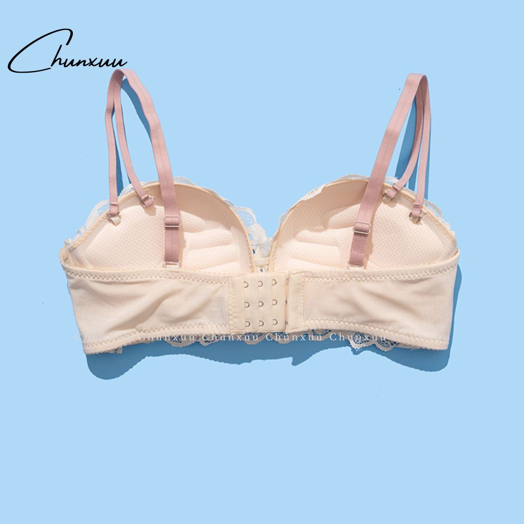 Áo ngực nữ phối ren mềm mại CHUNXUU, có lỗ thông hơi, đệm kép hình bàn tay nâng đẩy ngực- AV13