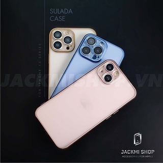 Ốp lưng Sulada lưng nhám chống vân bảo vệ camera cho điện thoại ip 13 13 pro 13 pro max