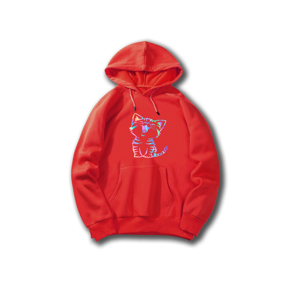 Aó khoác nỉ Hoodie phản quang Mèo cười, Áo khoác nỉ nam nữ họa tiết ngực cá tính - PQ36KN | BigBuy360 - bigbuy360.vn