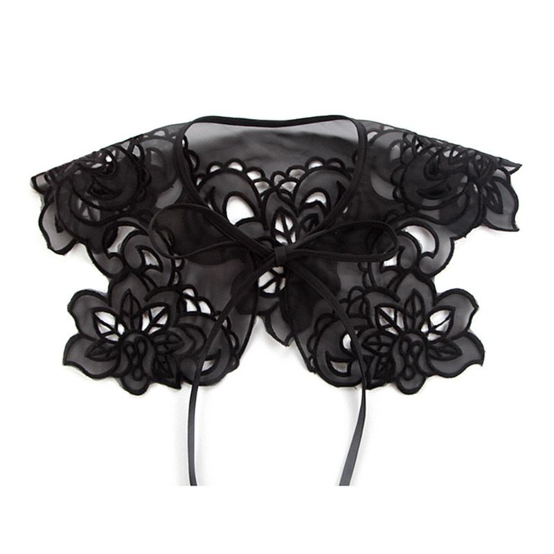 Cổ áo giả thêu hoa thiết kế hai lớp phong cách châu Âu cho nữ