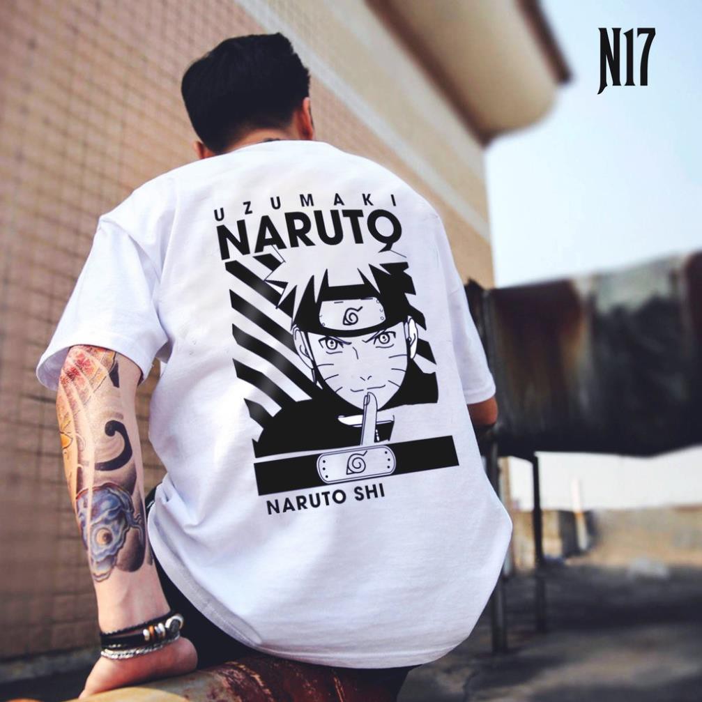 (FULL SIZE + ẢNH THẬT) Áo thun NARUTO N17 JAPAN tay lỡ OVERSIZE UNISEX (2 Màu ĐEN-TRẮNG) new