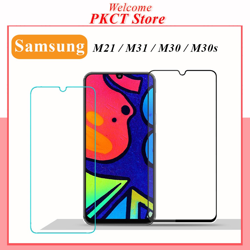 Kính cường lực samsung M21 M31 M30 M30s full màn cao cấp chống trầy xước màn tặng kèm khăn lau màn hình Kính [9D]
